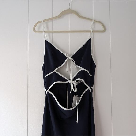 NWT MISHA (Anthropologie) Ramira V-Neck Cutout Navy Midi/Maxi Dress, size L - Picture 4 of 10